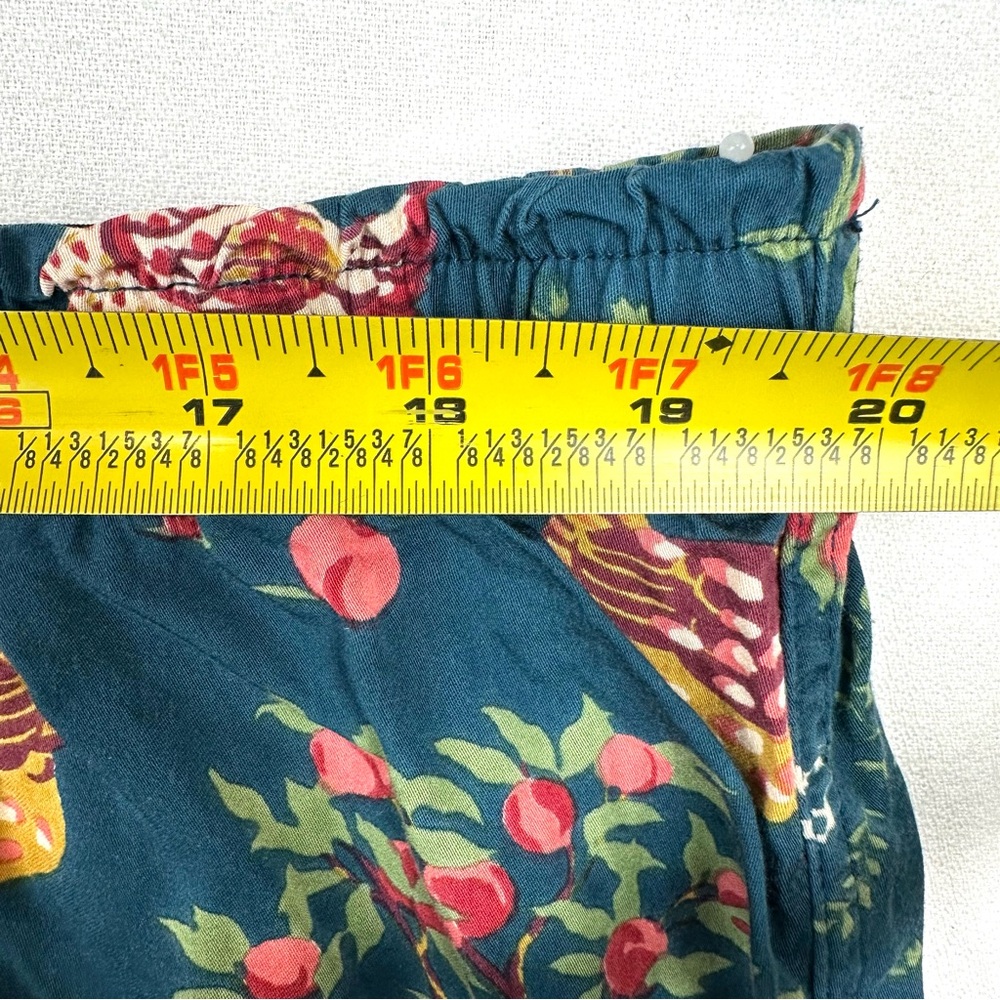 Printfresh Teal Floral & Hen Print Satin Short Pajama Set - Picture 13 of 16